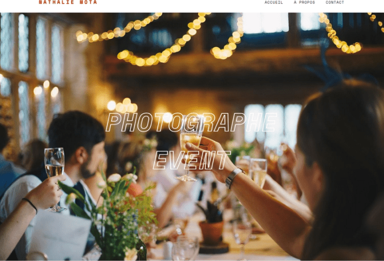 Hero Header du site web de Nathalie Mota, photographe
