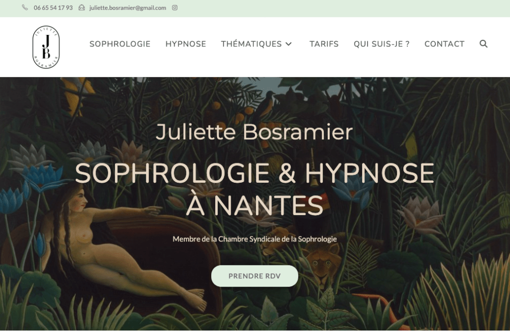 Refonte du Site Wordpress de Juliette Bosramier, Sophrologue et Hypnothérapeute
